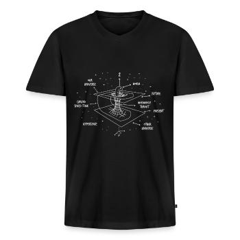 Astrophysicist Time Curvature Quantum Physics - Männer Premium Bio T-Shirt mit V-Ausschnitt - Schwarz - Vorne - Nico (187cm)