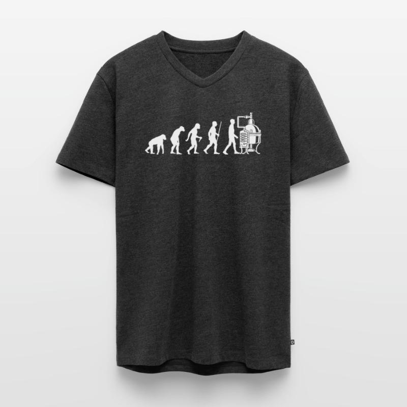 Distillery Evolution Schnapps Brewery Men's Premium Organic T-shirt with V-neck
