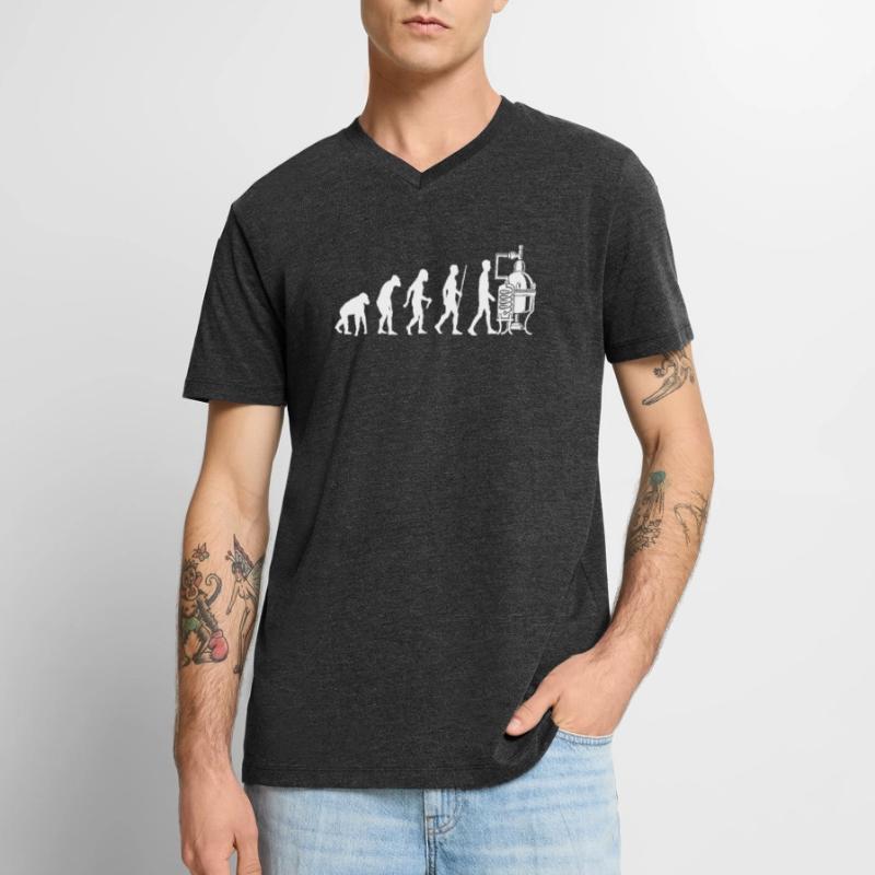 Distillery Evolution Schnapps Brewery Men's Premium Organic T-shirt with V-neck