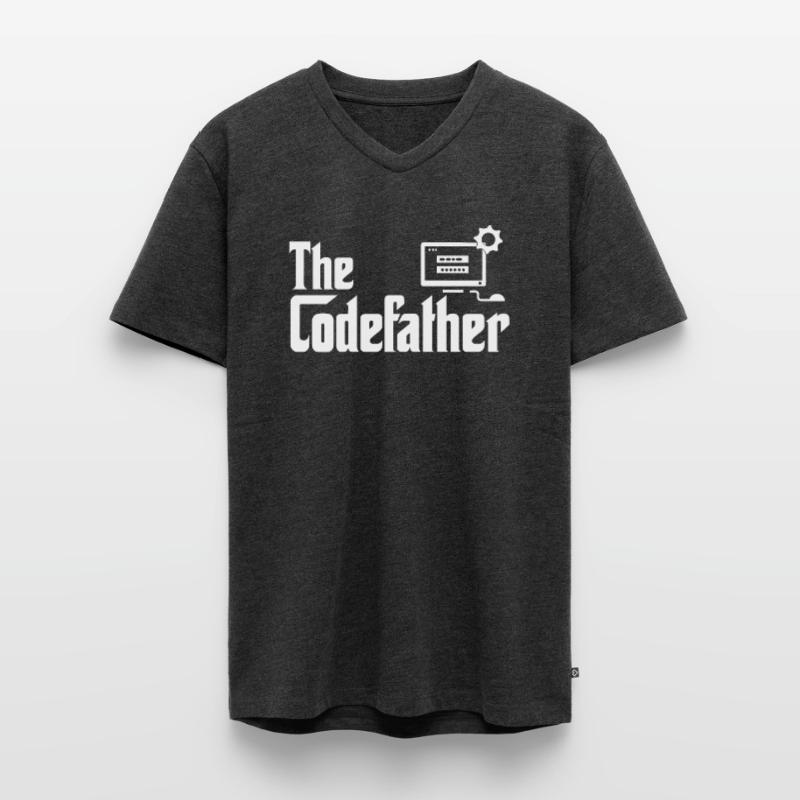 The Codefather Developer Coder Programmer Computer Männer Premium Bio T-Shirt mit V-Ausschnitt