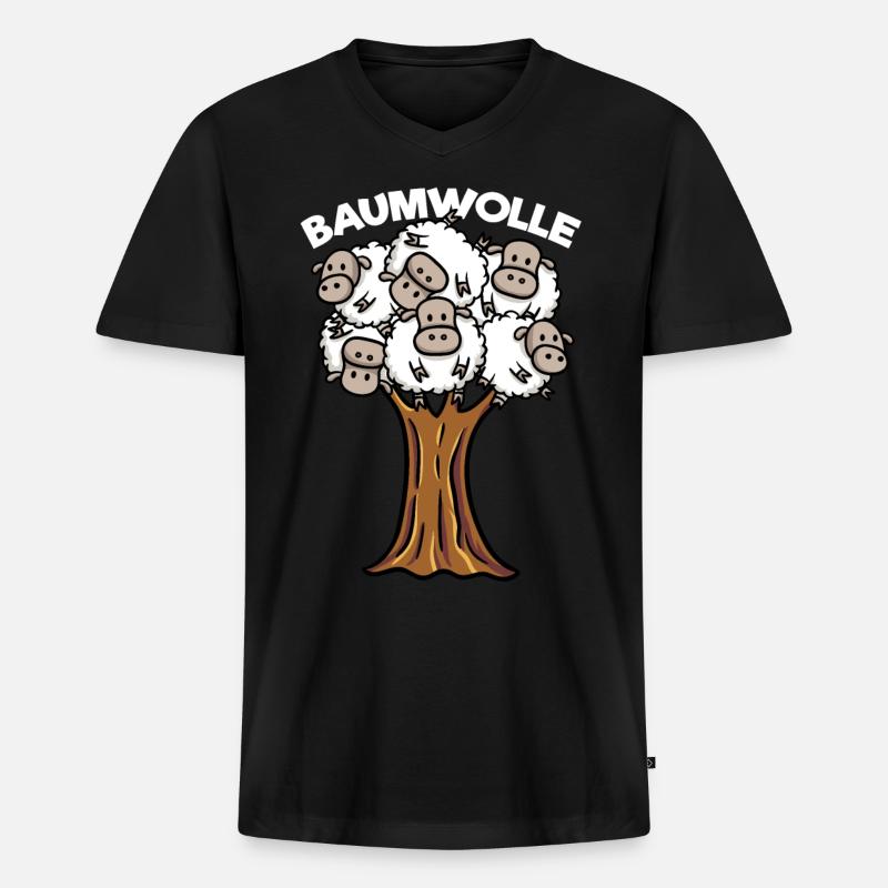 Baumwolle - Männer Premium Bio T-Shirt mit V-Ausschnitt - Schwarz