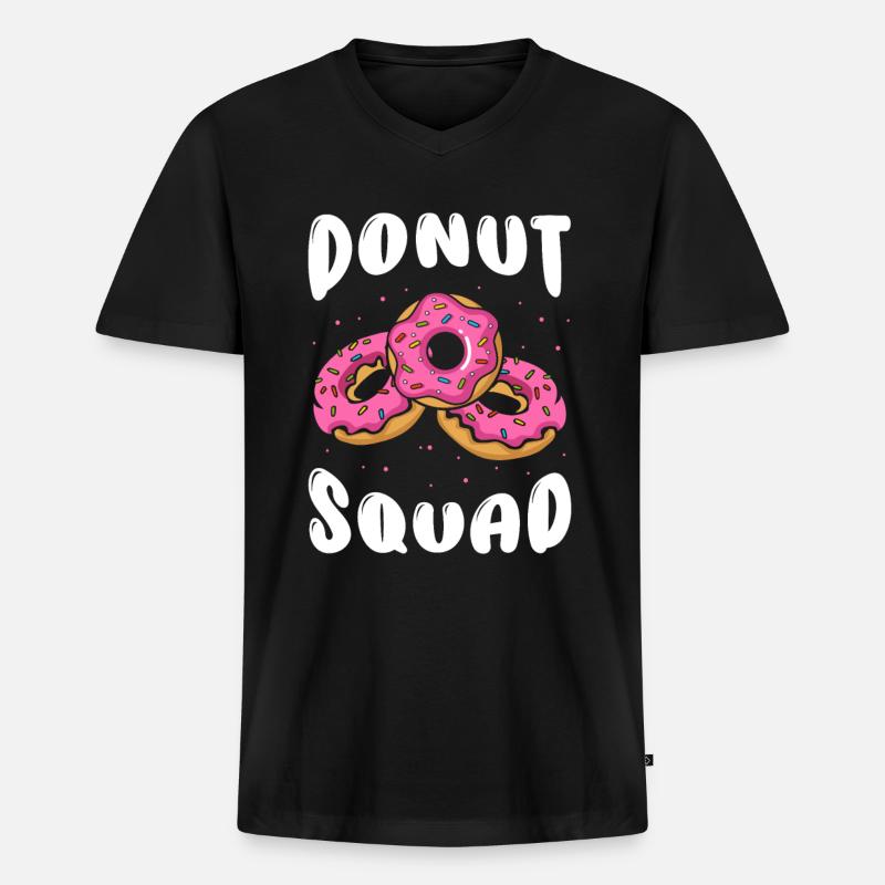 Donut Squad - Männer Premium Bio T-Shirt mit V-Ausschnitt - Schwarz