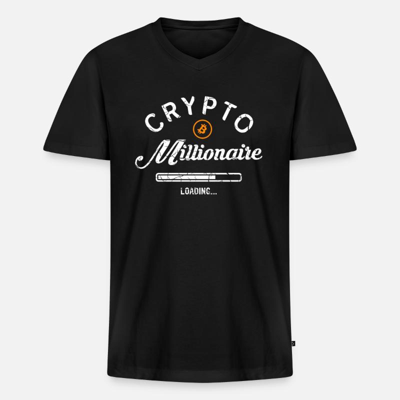 Crypto Millionaire Loading - Männer Premium Bio T-Shirt mit V-Ausschnitt - Schwarz