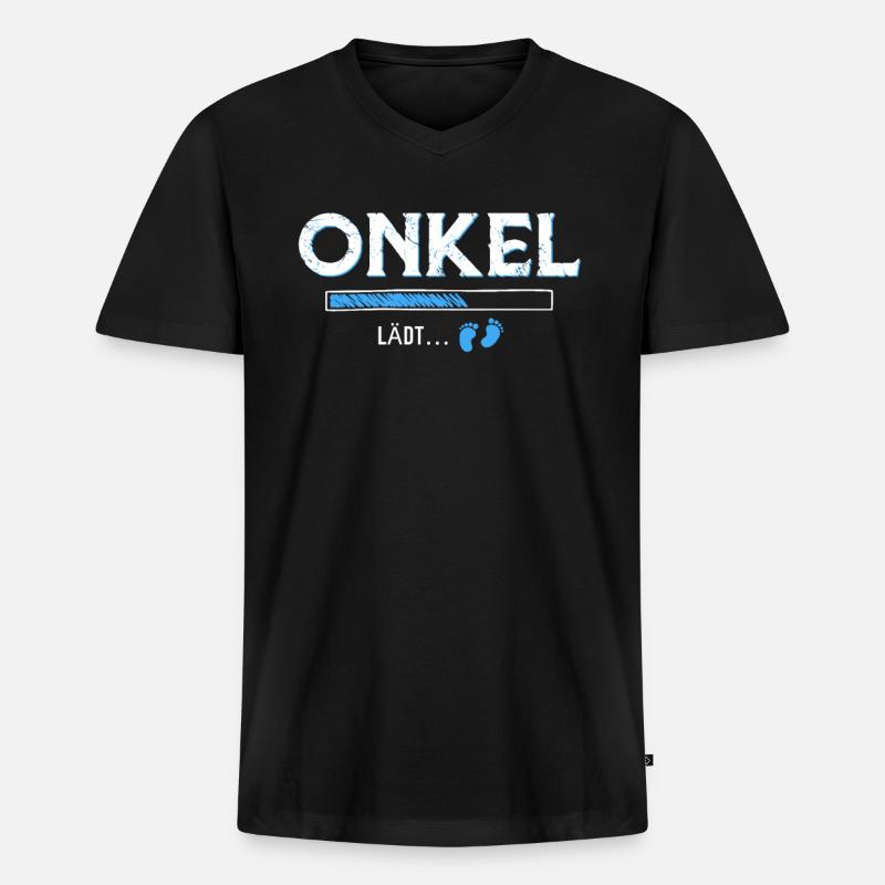 Onkel lädt - Männer Premium Bio T-Shirt mit V-Ausschnitt - Schwarz