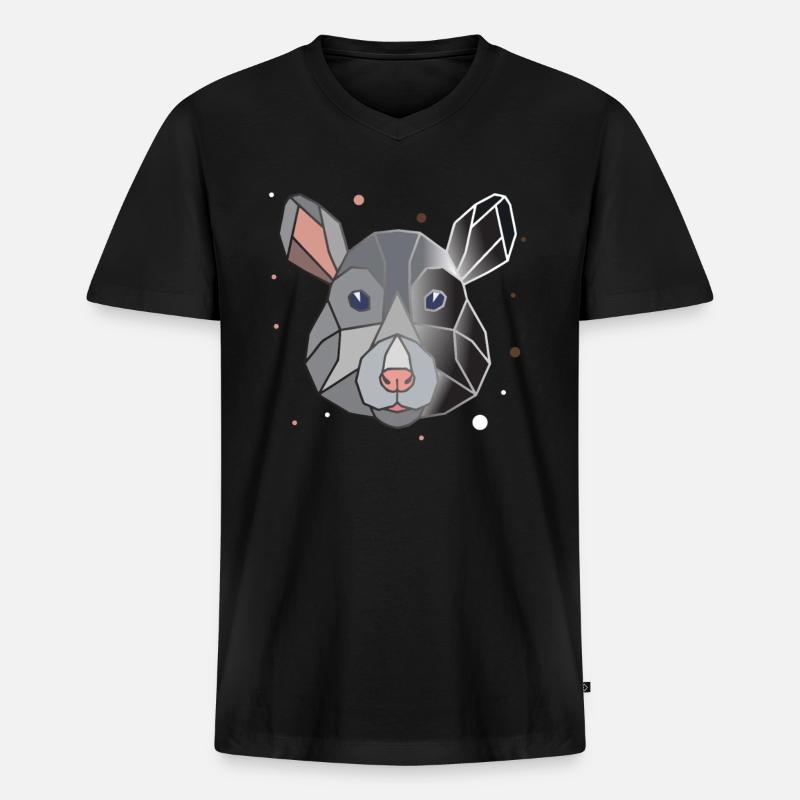 Ratte Polygon - Männer Premium Bio T-Shirt mit V-Ausschnitt - Schwarz