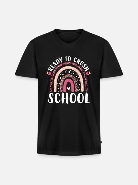 Ready To Crush School - Men's Premium Organic T-shirt with V-neck - black