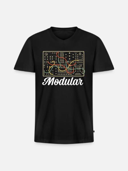 Synthétiseur musical électronique modulaire - T-shirt encolure en V Premium bio Homme - noir