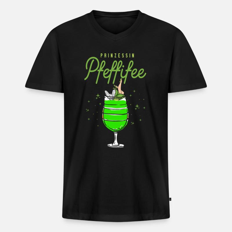 Prinzessin Pfeffifee - Männer Premium Bio T-Shirt mit V-Ausschnitt - Schwarz