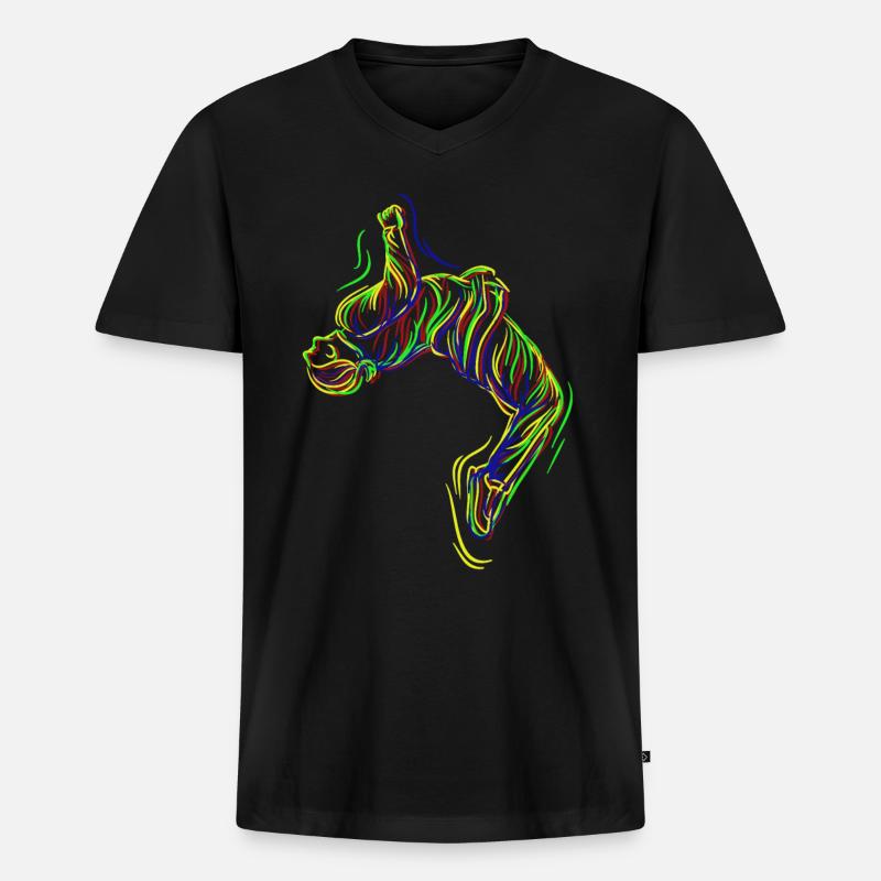 Parkour Backflip - Männer Premium Bio T-Shirt mit V-Ausschnitt - Schwarz
