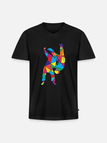 Judo Polygon Judoka Trainer - Men's Premium Organic T-shirt with V-neck - black