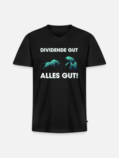 Dividend good all good - Men's Premium Organic T-shirt with V-neck - black