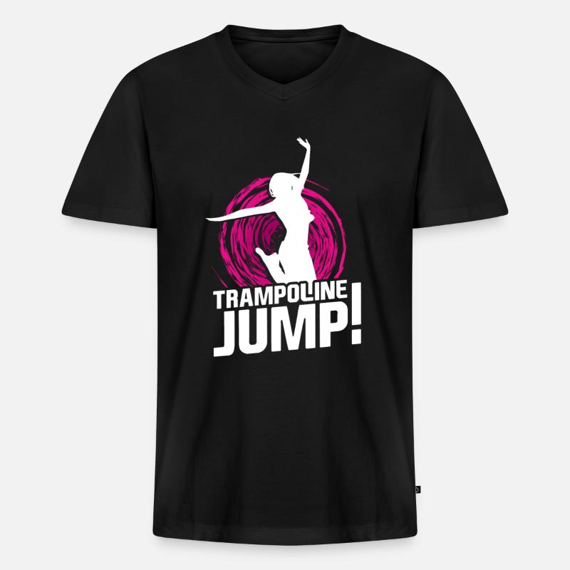 Trampoline Jump - Männer Premium Bio T-Shirt mit V-Ausschnitt - Schwarz