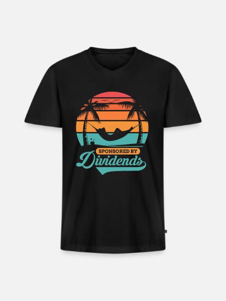 Commandité par l’actionnaire de Dividends - T-shirt encolure en V Premium bio Homme - noir