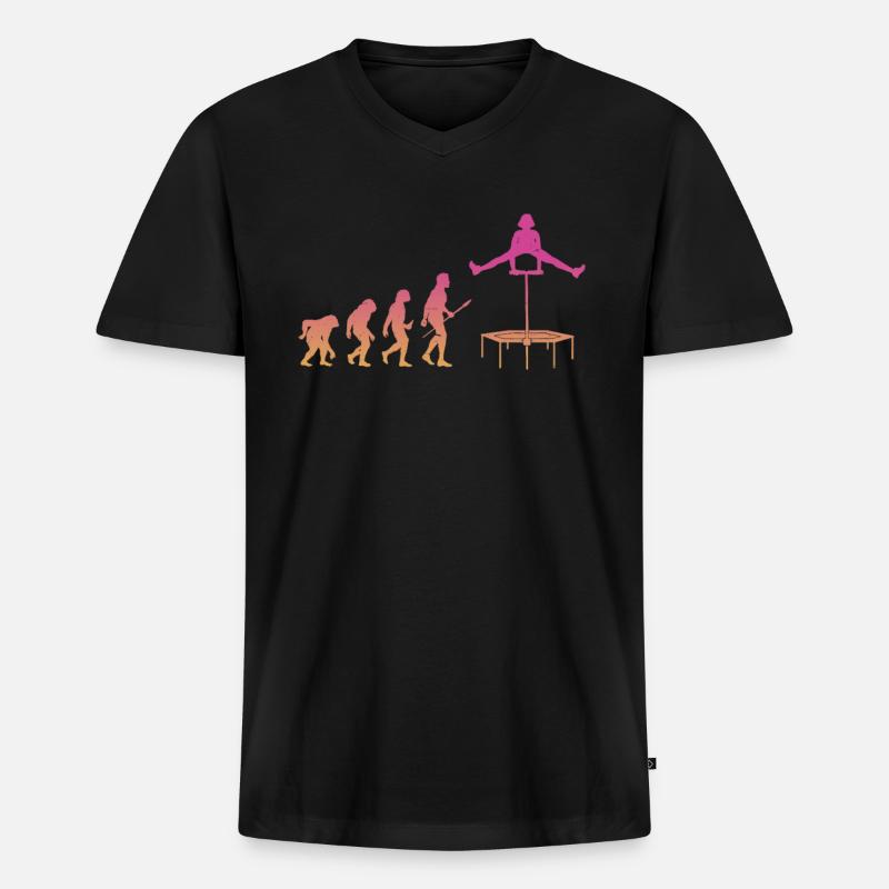 Evolution Trampoline Trampoline Gymnast - Men's Premium Organic T-shirt with V-neck - black