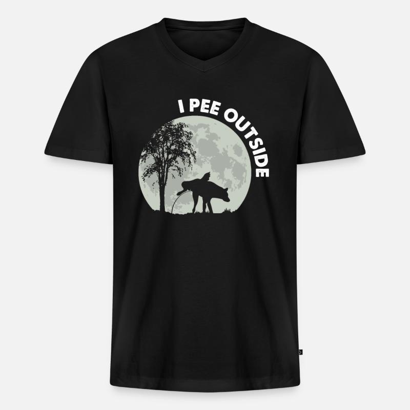 I Pee Outside Hund - Männer Premium Bio T-Shirt mit V-Ausschnitt - Schwarz