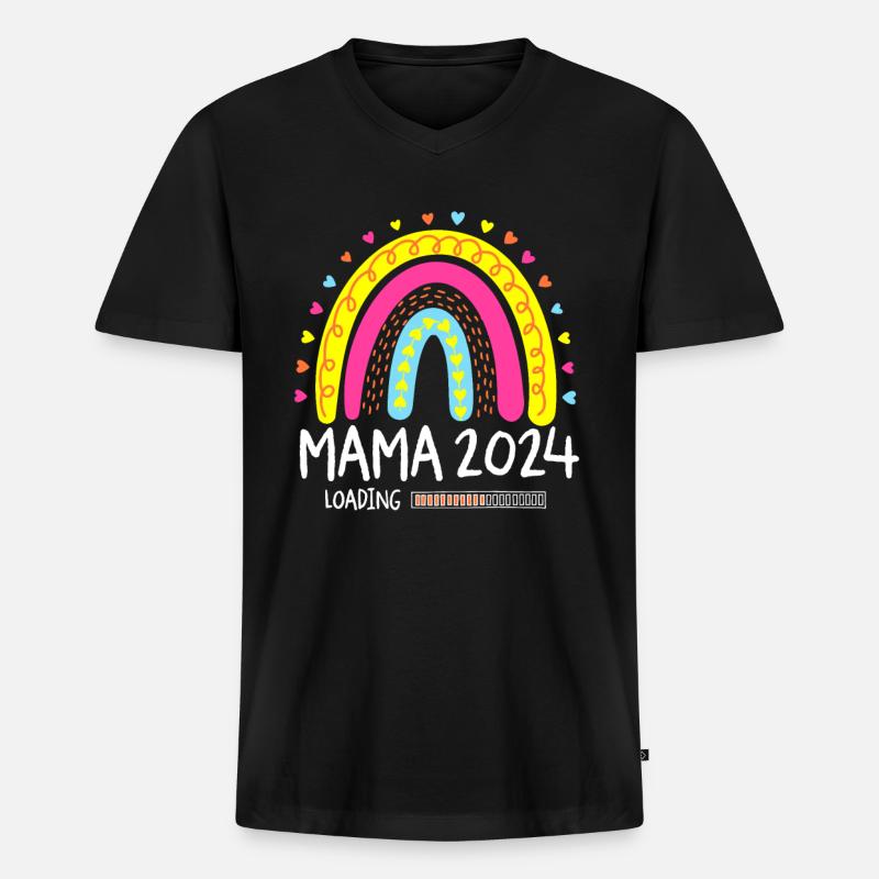 Mama 2024 Loading - Männer Premium Bio T-Shirt mit V-Ausschnitt - Schwarz
