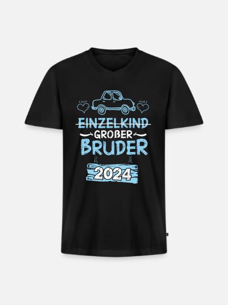 Großer Bruder 2024 - Männer Premium Bio T-Shirt mit V-Ausschnitt - Schwarz