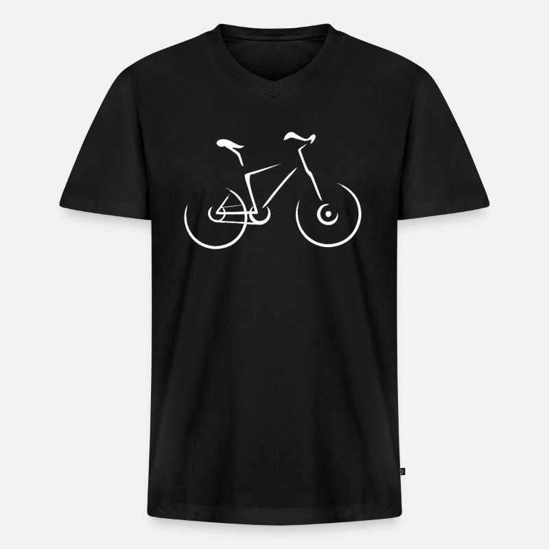 Rennrad Silhouette - Männer Premium Bio T-Shirt mit V-Ausschnitt - Schwarz