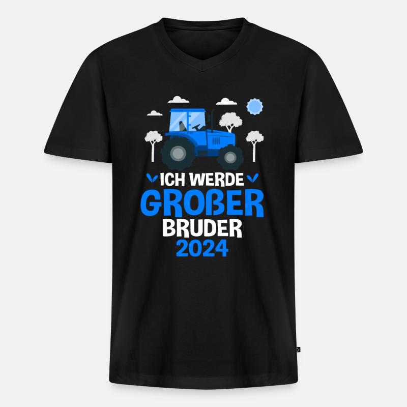 Großer Bruder 2024 - Männer Premium Bio T-Shirt mit V-Ausschnitt - Schwarz