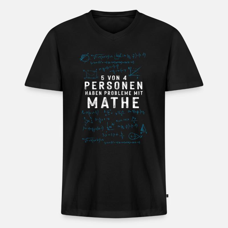 Mathe Mathematik Lehrer - Männer Premium Bio T-Shirt mit V-Ausschnitt - Schwarz
