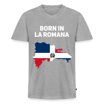 République dominicaine - T-shirt encolure en V Premium bio Homme - gris chiné - Devant