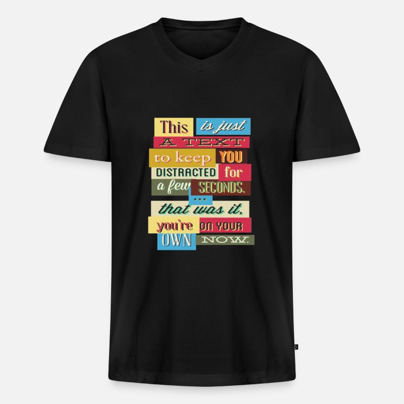 Funny text - Männer Premium Bio T-Shirt mit V-Ausschnitt - Schwarz
