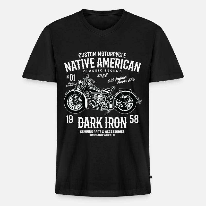 Dark Iron 2 - Männer Premium Bio T-Shirt mit V-Ausschnitt - Schwarz