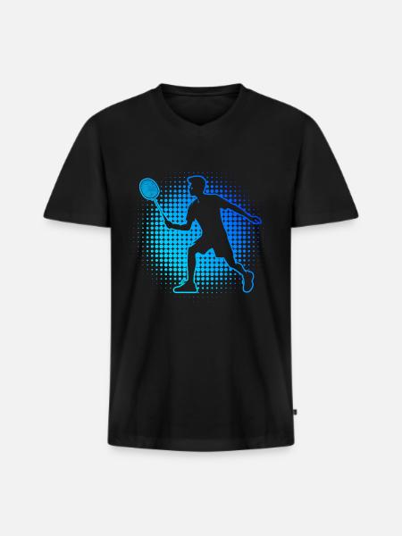 Badminton Women's Squash Badminton Player - Men's Premium Organic T-shirt with V-neck - black