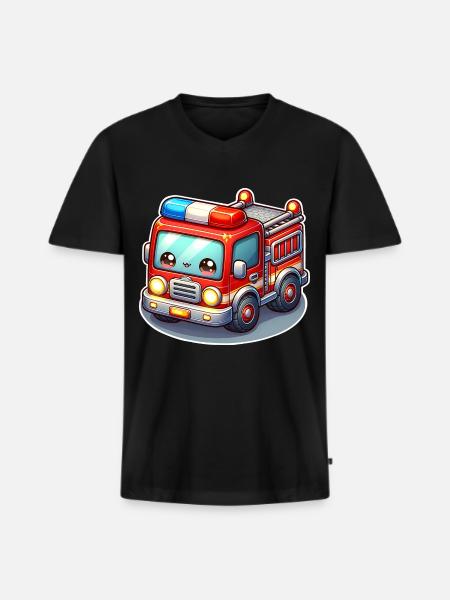 Fire Brigade With Face Kids - Men's Premium Organic T-shirt with V-neck - black