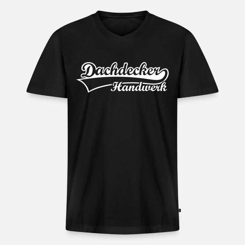 Dachdecker Handwerk - Männer Premium Bio T-Shirt mit V-Ausschnitt - Schwarz