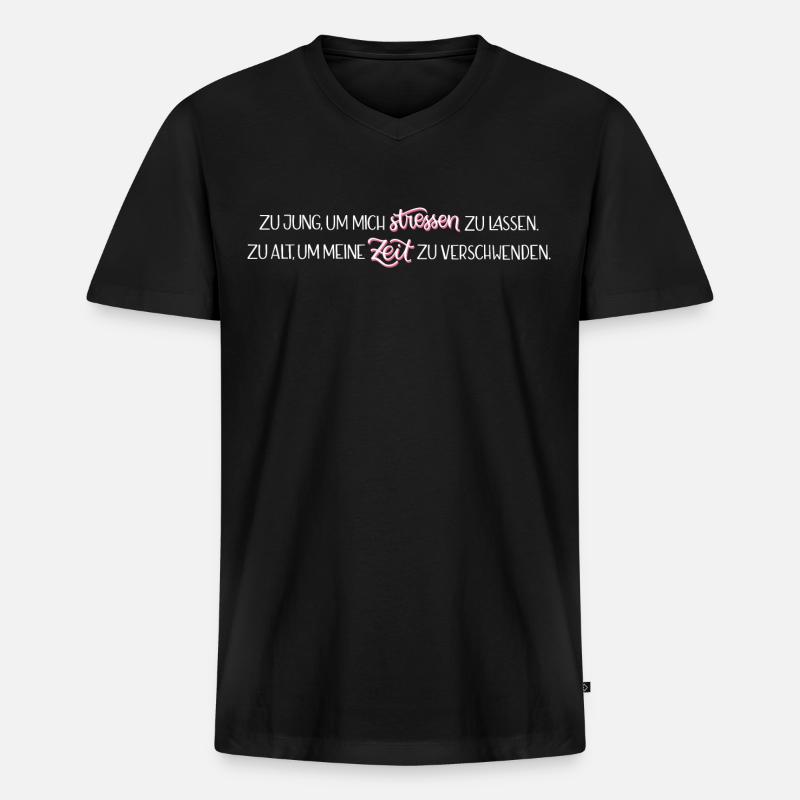 Zu Jung - Männer Premium Bio T-Shirt mit V-Ausschnitt - Schwarz