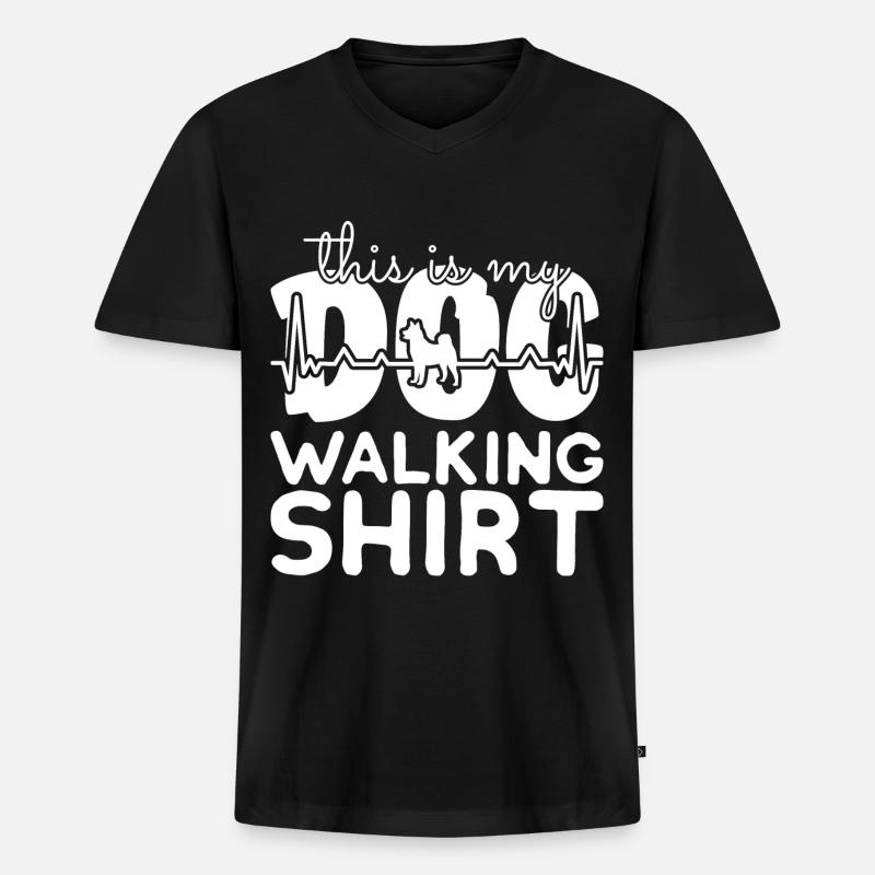 Hund Haustier - Männer Premium Bio T-Shirt mit V-Ausschnitt - Schwarz