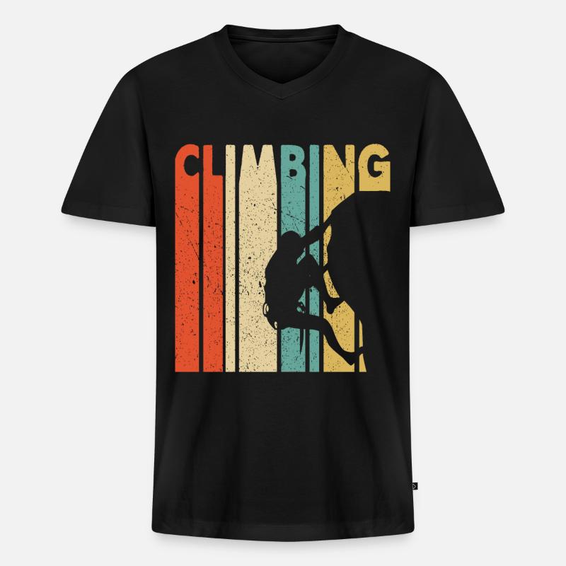 Climbing - Männer Premium Bio T-Shirt mit V-Ausschnitt - Schwarz