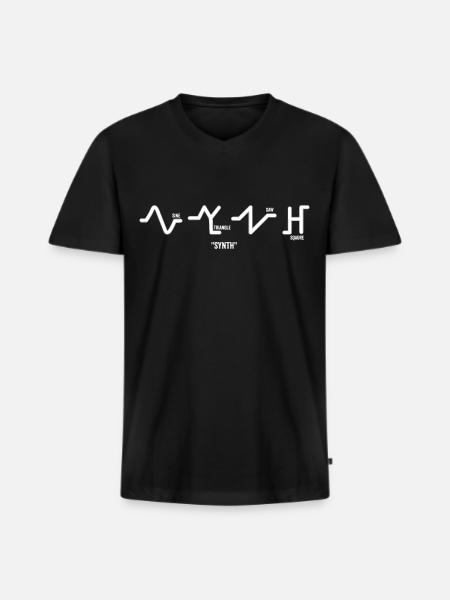 Synth Waves - Men's Premium Organic T-shirt with V-neck - black
