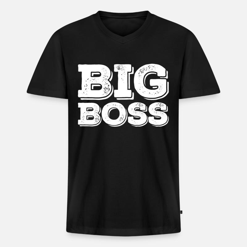 Big Boss Chef Macker Proll - Männer Premium Bio T-Shirt mit V-Ausschnitt - Schwarz