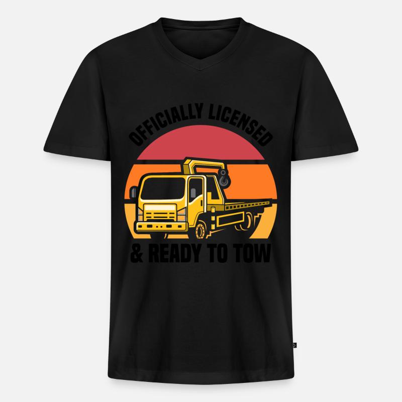 Abschleppwagen | Abschlepper Auto Panne Geschenke - Männer Premium Bio T-Shirt mit V-Ausschnitt - Schwarz