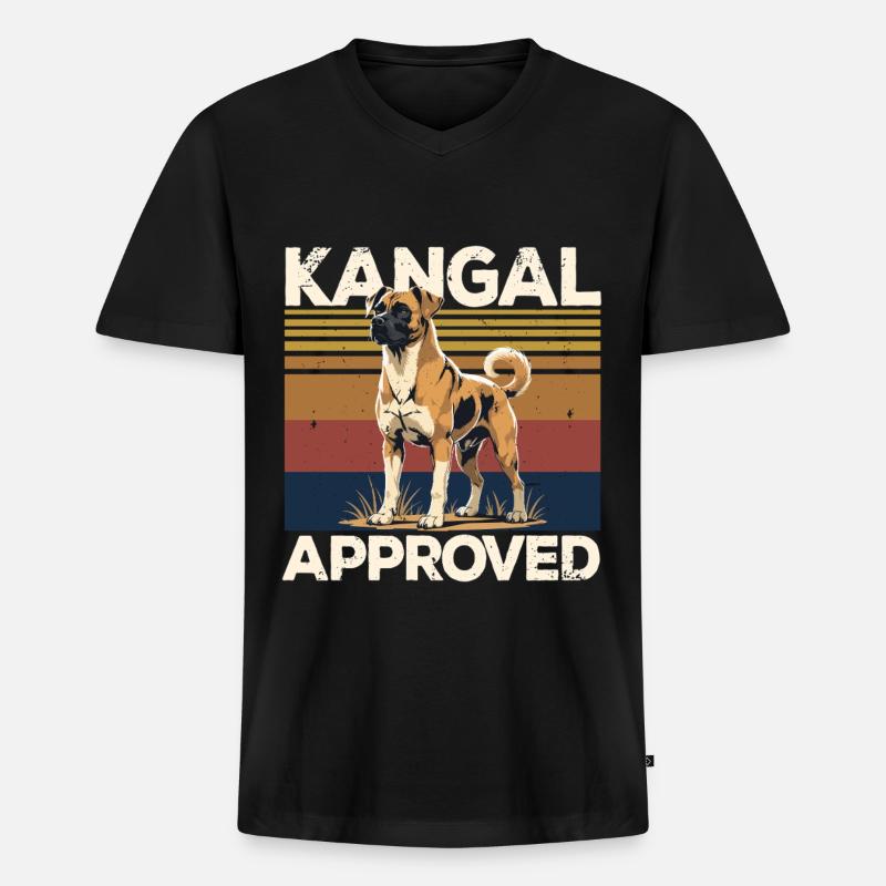 Kangal Approved Hund - Männer Premium Bio T-Shirt mit V-Ausschnitt - Schwarz