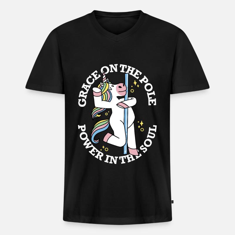 Pole Dancing Poledancing Poledancer - Männer Premium Bio T-Shirt mit V-Ausschnitt - Schwarz