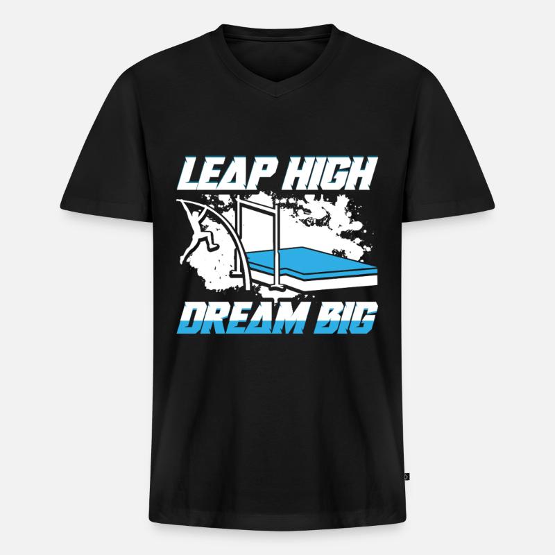 Stabhochsprung Stabspringer Stabhochspringer - Männer Premium Bio T-Shirt mit V-Ausschnitt - Schwarz