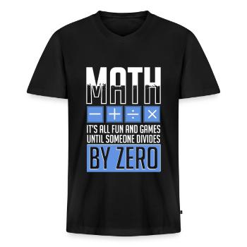 Math Math Math Teacher Math Teacher - Men's Premium Organic T-shirt with V-neck - black - Front - Nico (187cm)