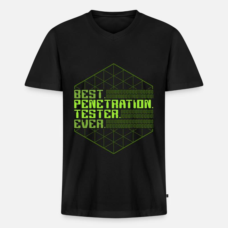 Penetrationstester Pentest Pentester - Männer Premium Bio T-Shirt mit V-Ausschnitt - Schwarz