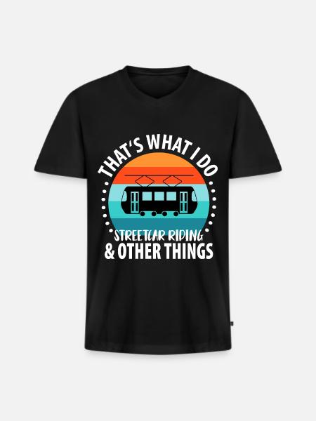 Tram Driver Tram Light Rail Tram - Men's Premium Organic T-shirt with V-neck - black