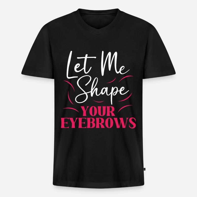 Make-up Microblading Kosmetik Kosmetikerin - Männer Premium Bio T-Shirt mit V-Ausschnitt - Schwarz