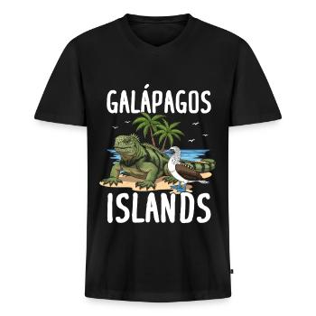 Galapagos Islands - Männer Premium Bio T-Shirt mit V-Ausschnitt - Schwarz - Vorne - Nico (187cm)