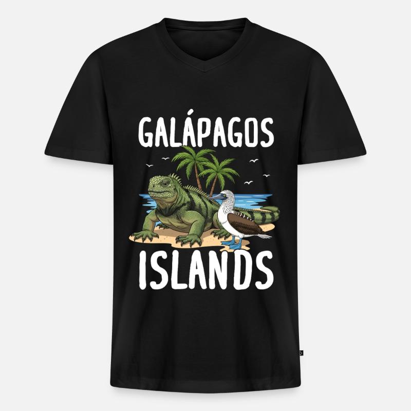 Galapagos Islands - Männer Premium Bio T-Shirt mit V-Ausschnitt - Schwarz