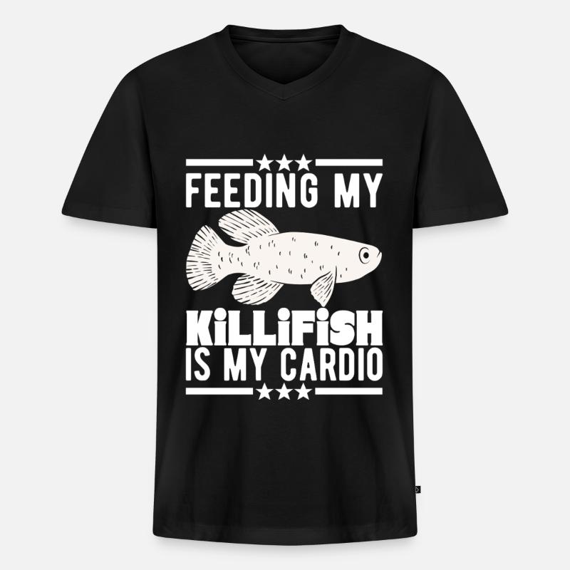 Killifisch Eierlegender Zahnkrapfen Aquarium - Männer Premium Bio T-Shirt mit V-Ausschnitt - Schwarz