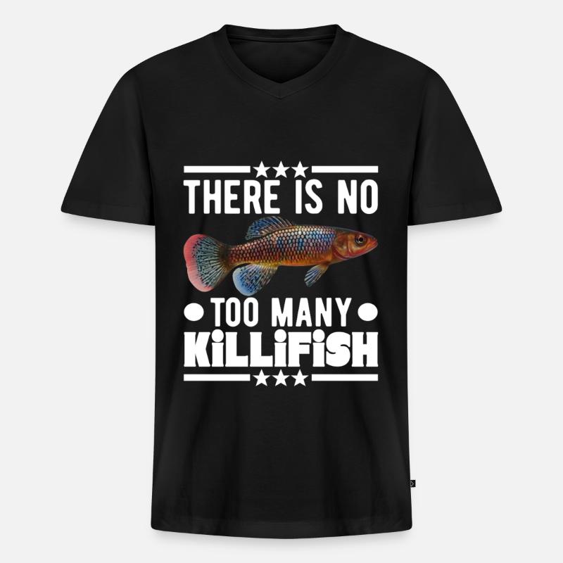 Killifisch Eierlegender Zahnkrapfen Aquarium - Männer Premium Bio T-Shirt mit V-Ausschnitt - Schwarz