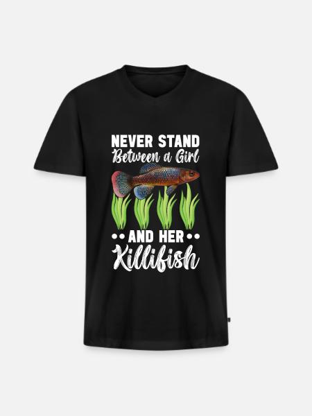 Killifisch Eierlegender Zahnkrapfen Aquarium - Männer Premium Bio T-Shirt mit V-Ausschnitt - Schwarz