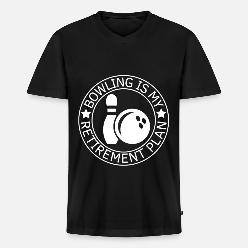 Bowling Ruhestand Spruch Rentner - Männer Premium Bio T-Shirt mit V-Ausschnitt - Schwarz