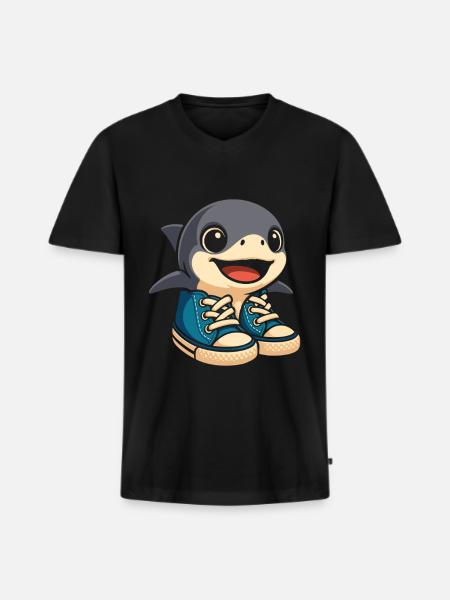 Tralalero-Tralala Italiensk-Brainrot Sjov Gen Z - Premium økologisk T-shirt med V-hals til mænd - sort